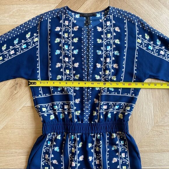 BCBG MAXAZRIA navy print Danae crepe romper XXS - Picture 6 of 9